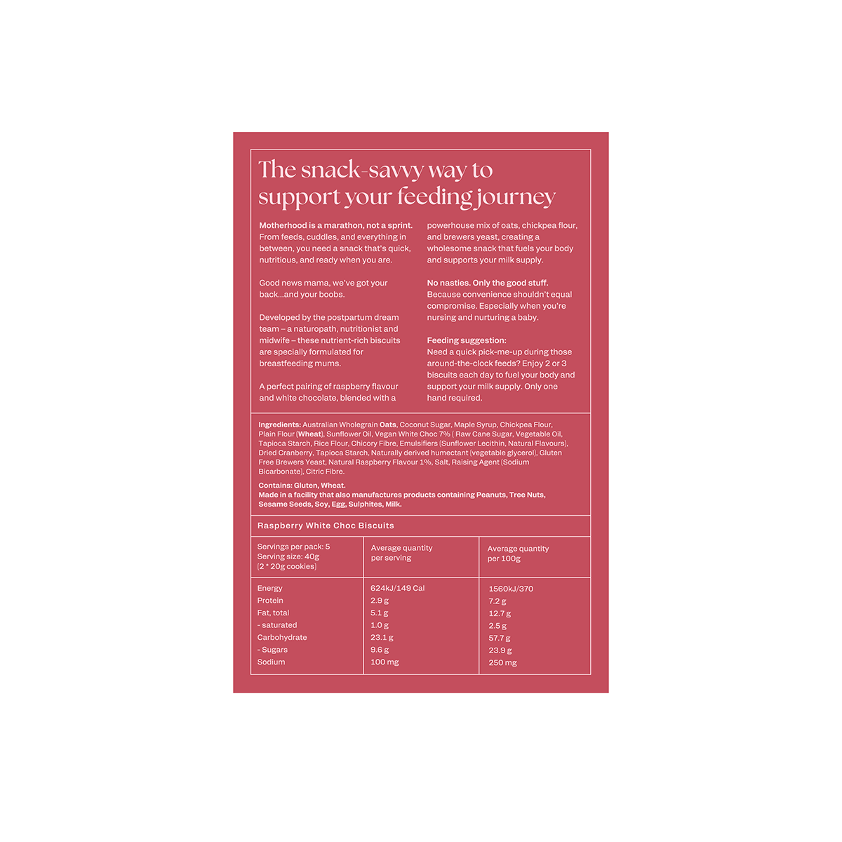 franjo kitchen raspberry & white choc mama biscuits back of packet