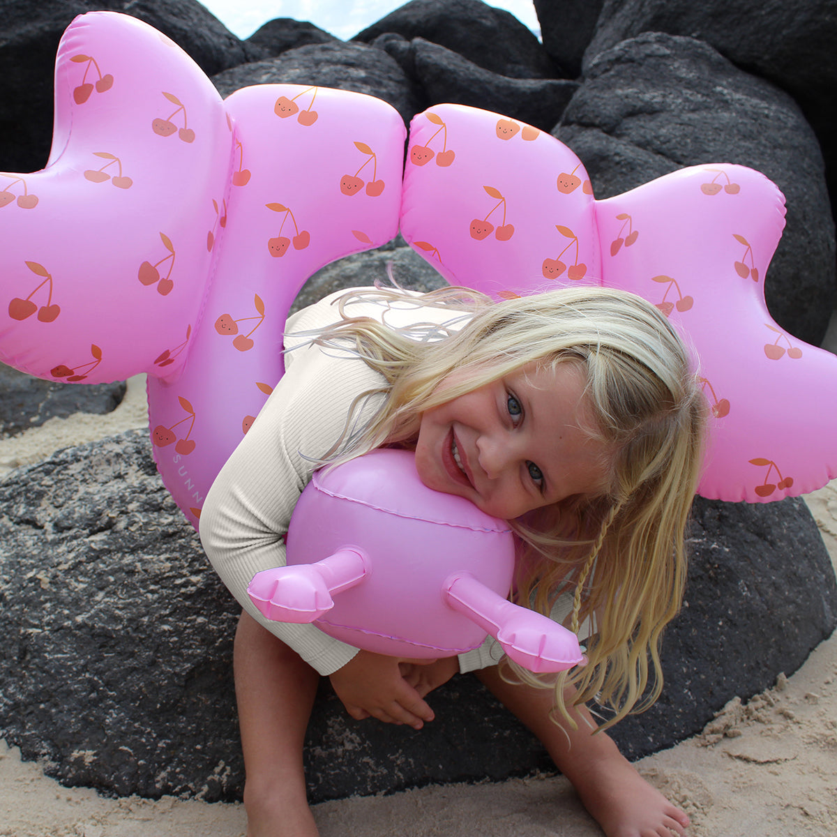 Kids Tube Pool Ring | Cotton Candy Cherry