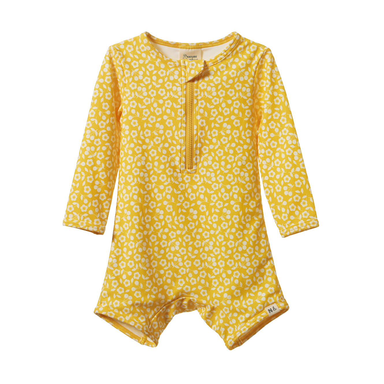One Piece Bathing Trunks in Kitchen Garden Freesia Print