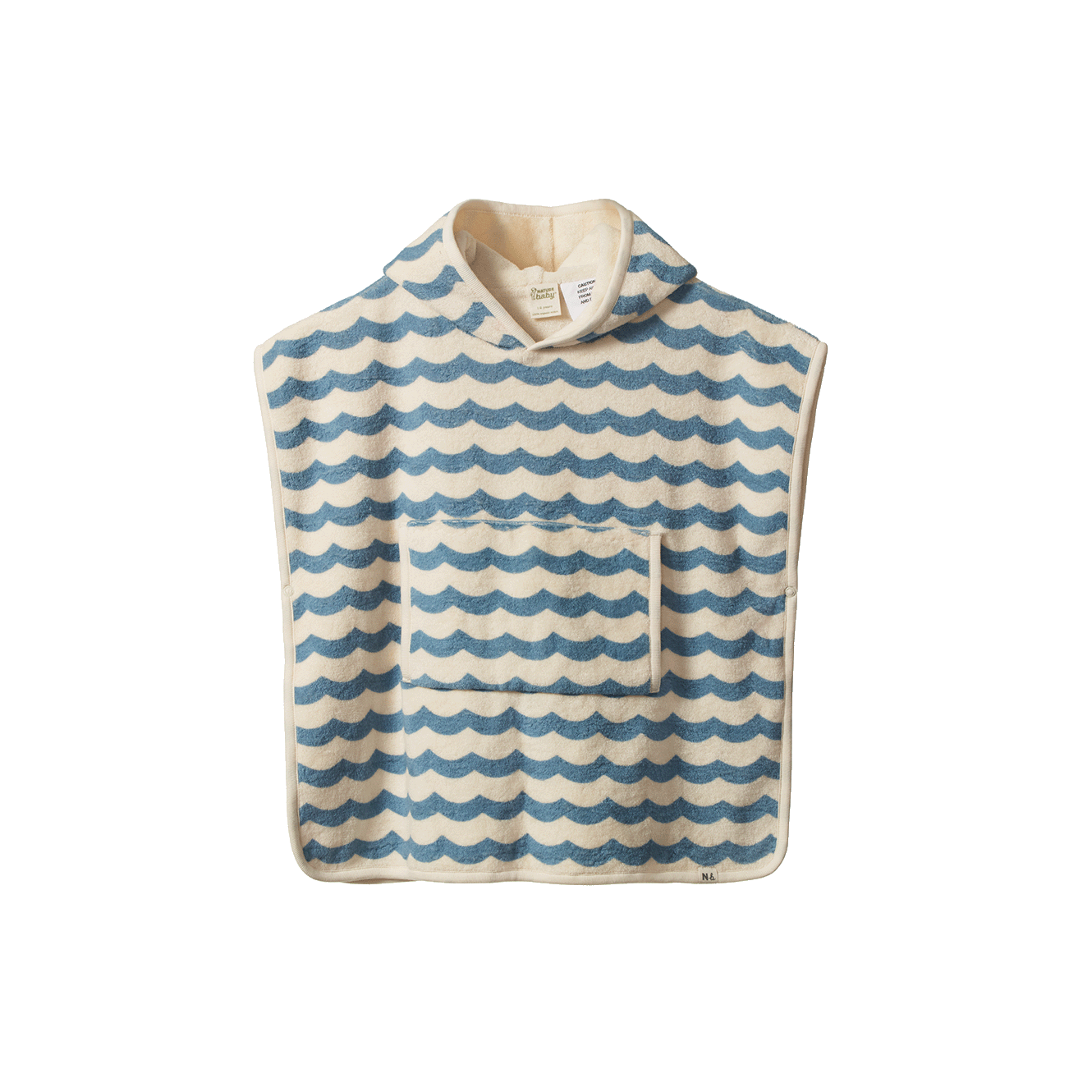 Poncho Towel in Waves Print