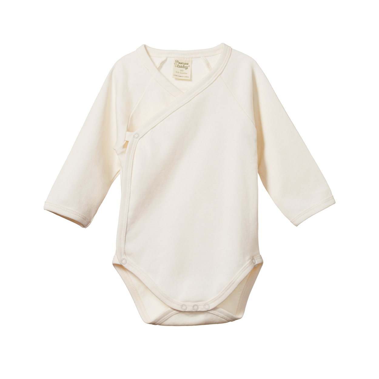 Long Sleeve Kimono Bodysuit Natural - front view