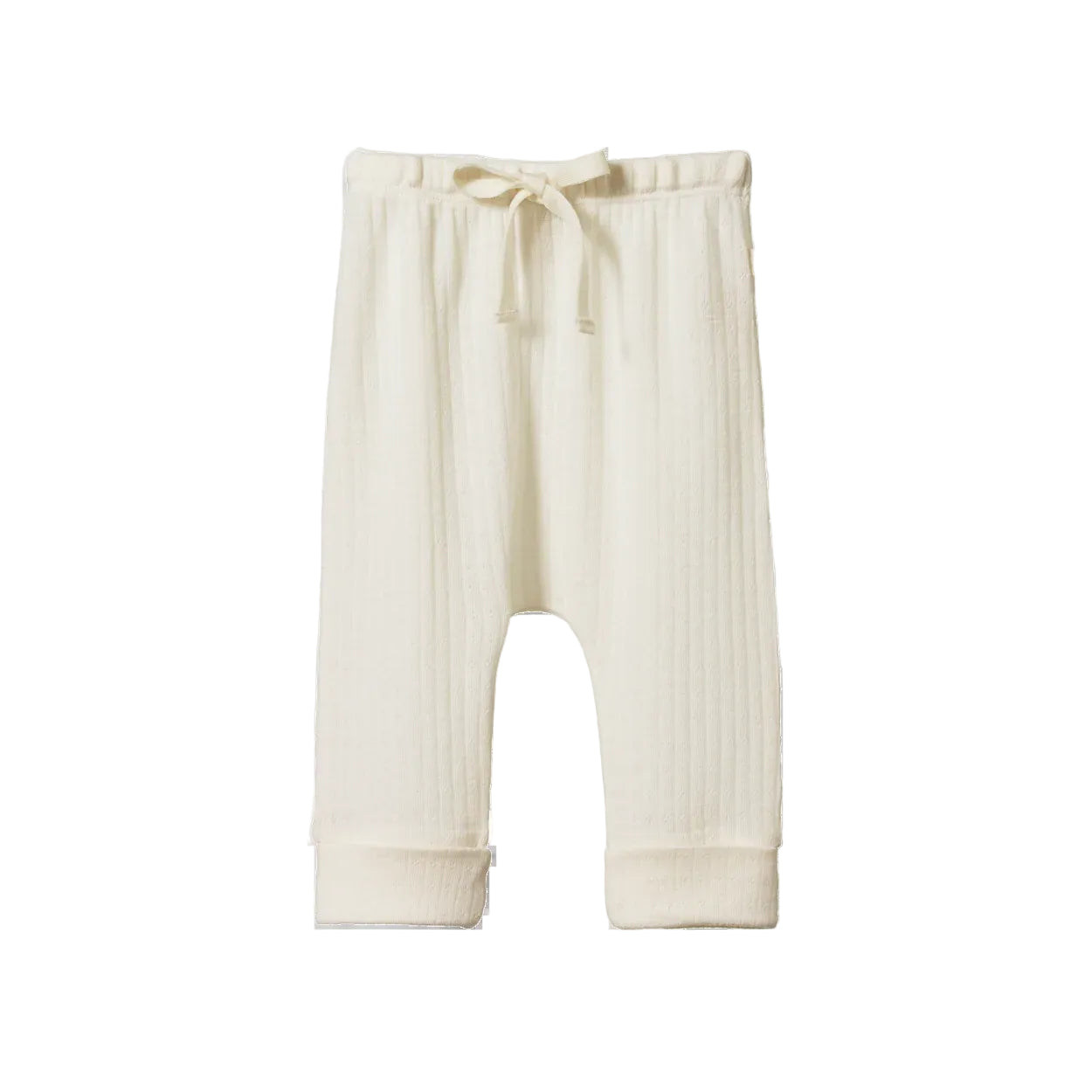 merino pointelle drawstring pant natural