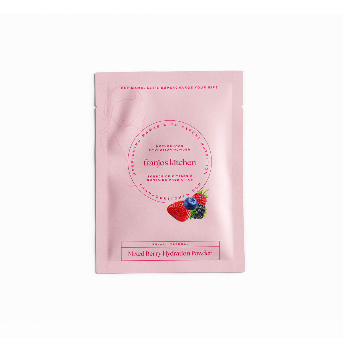 Franjos Kitchen Motherhood Hydration Powder 9g sample sachet - Mixed Berry