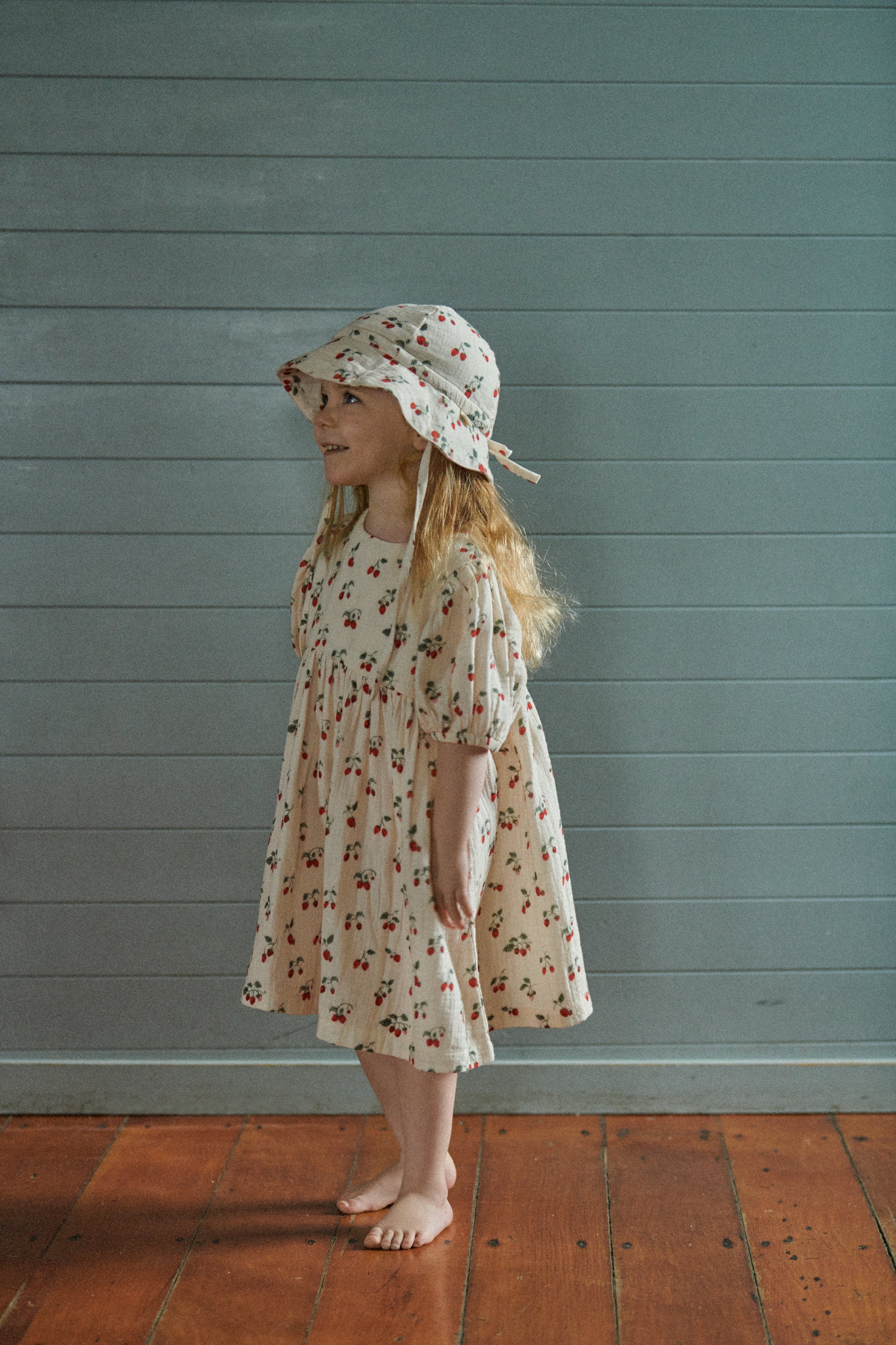 Nature baby muslin sunhat strawberry blush