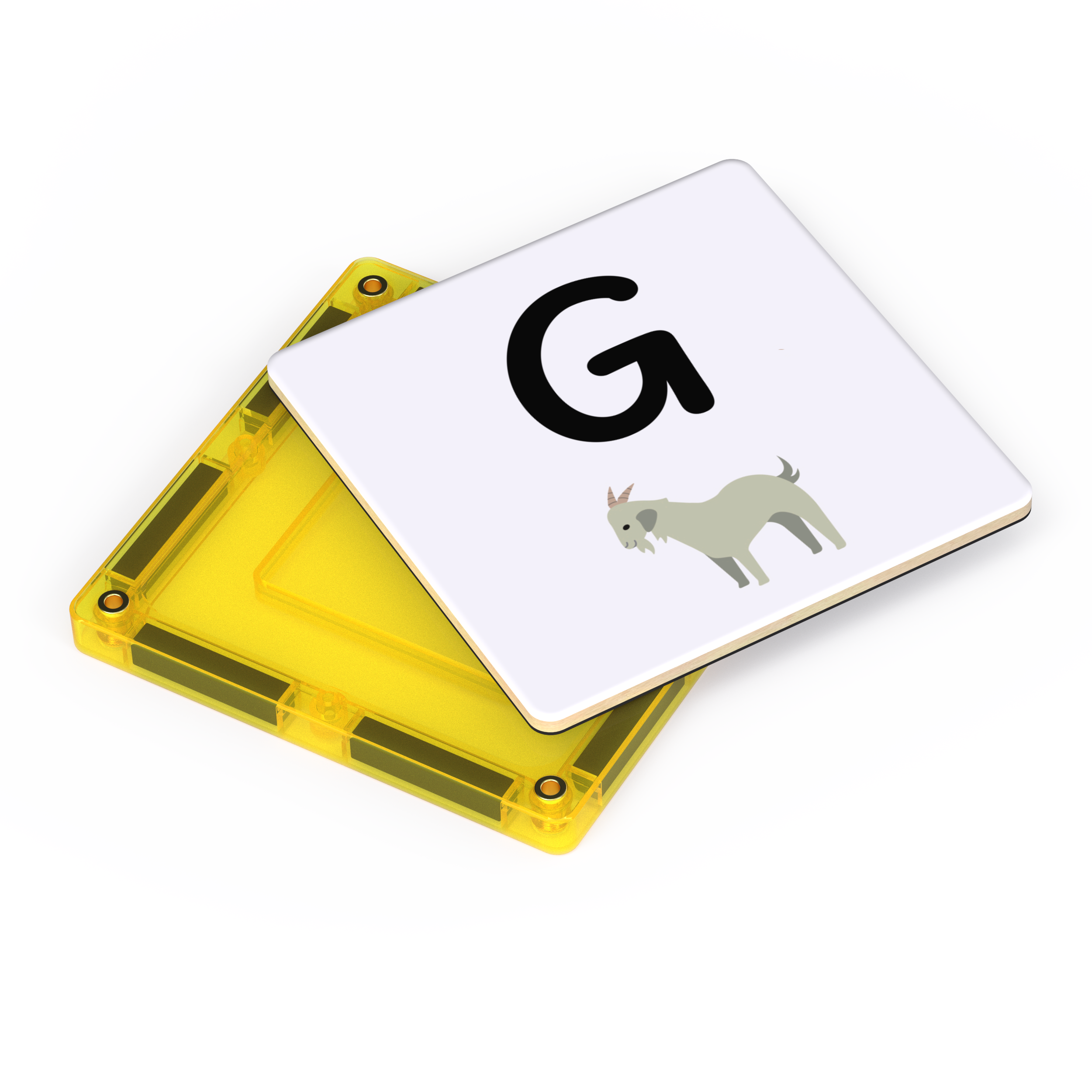 Upper case alphabet magnetic tile topper piece
