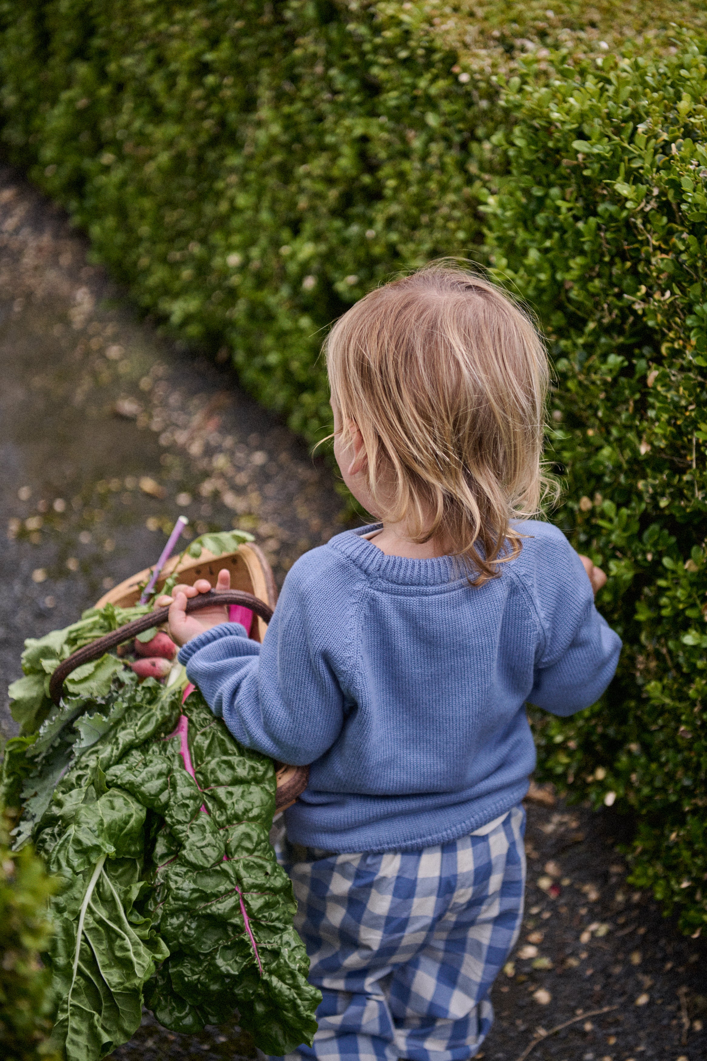 DUSKY BLUE Cable knit jumper