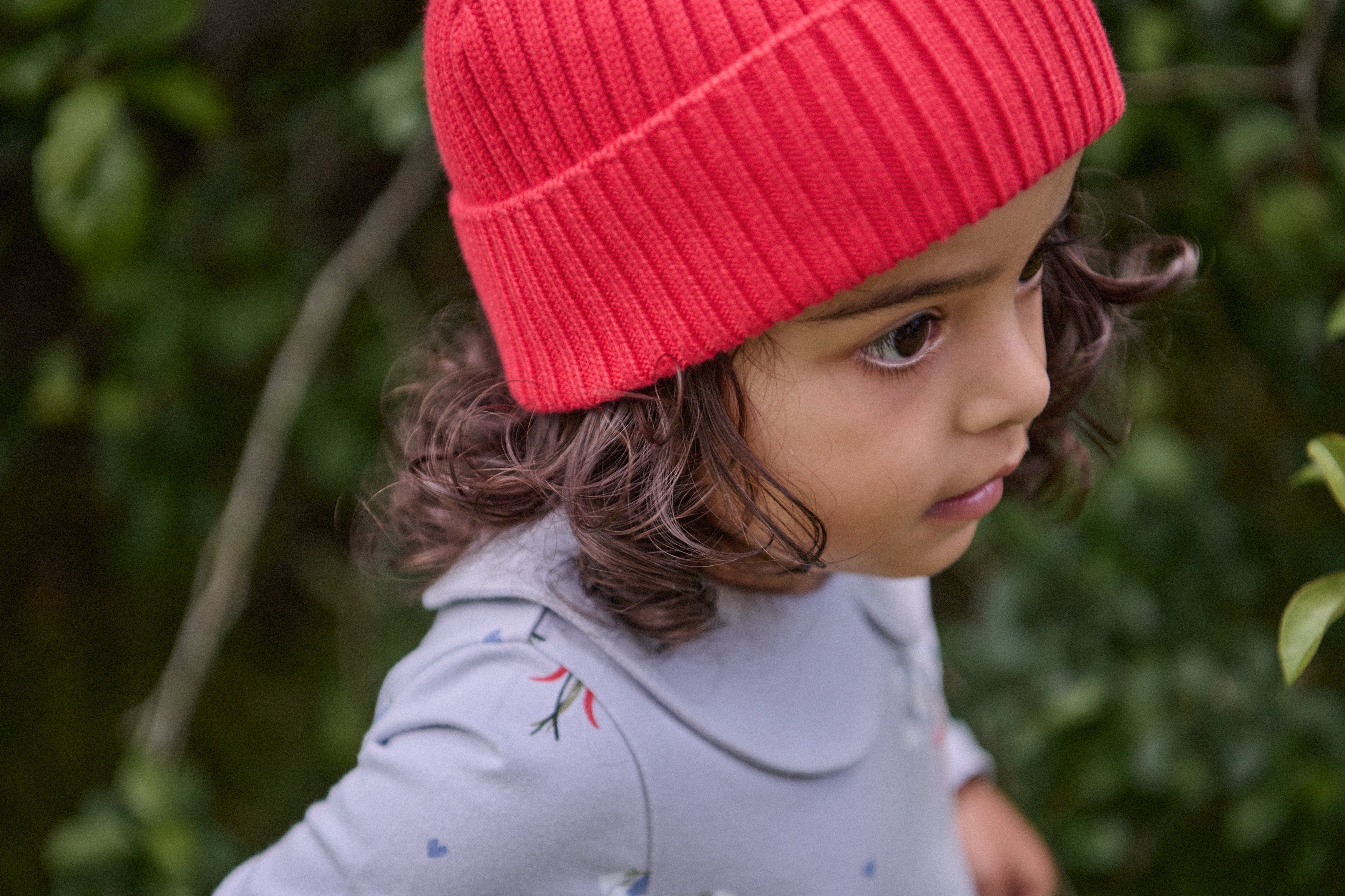 Nature baby forest beanie red