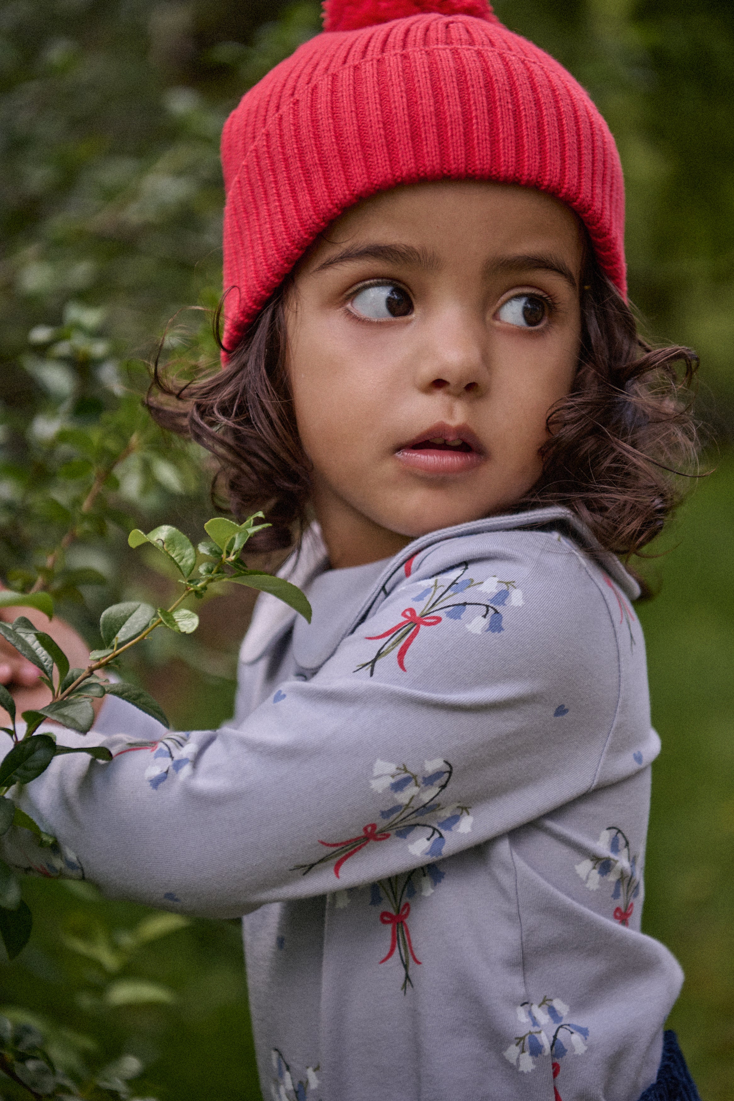 Nature baby forest beanie red