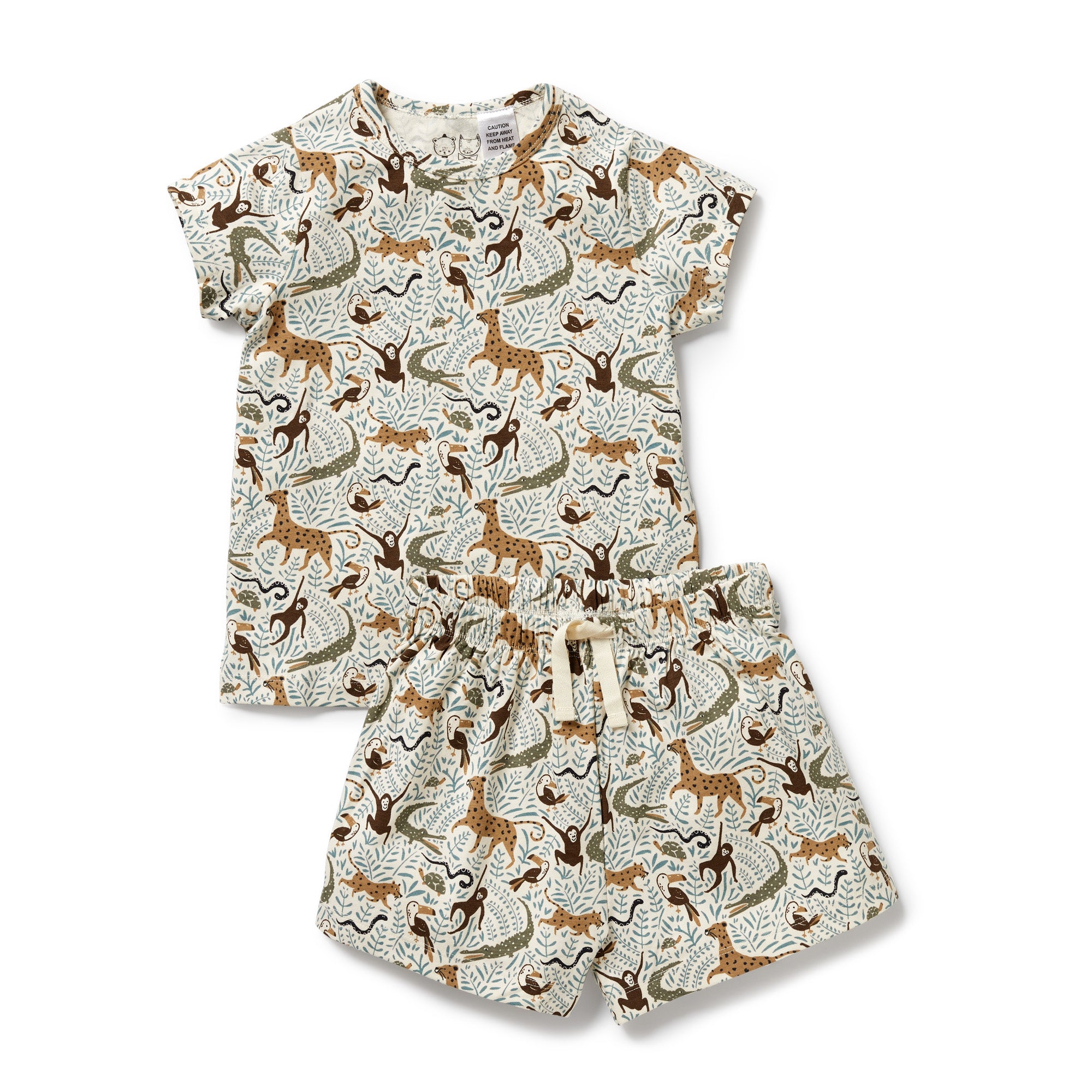 mini jungle short sleeve pyjamas