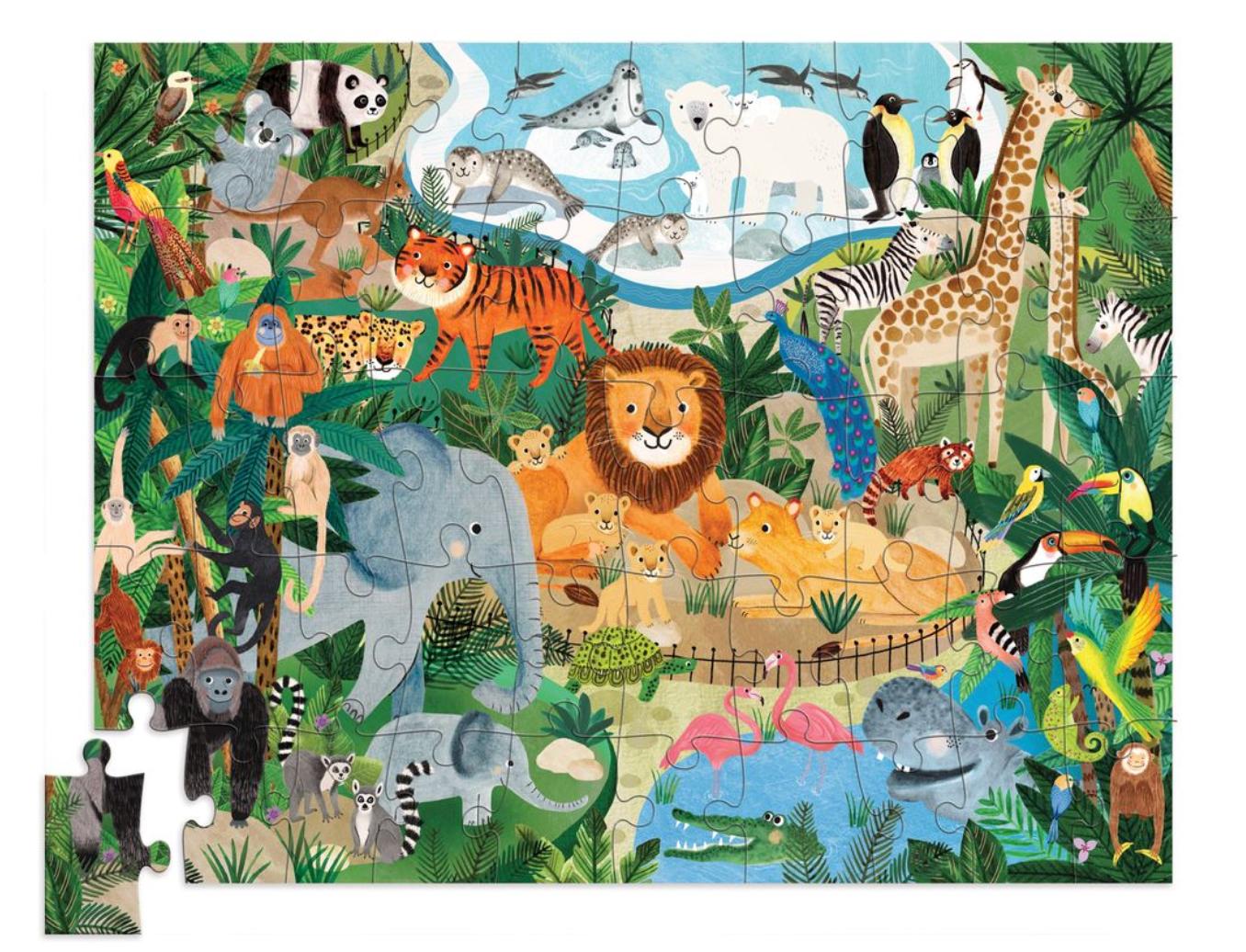 CROCODILE CREEK ZOO 50PC FLAT HOUSE PUZZLE