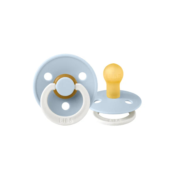 bibs round glow dummy in baby blue