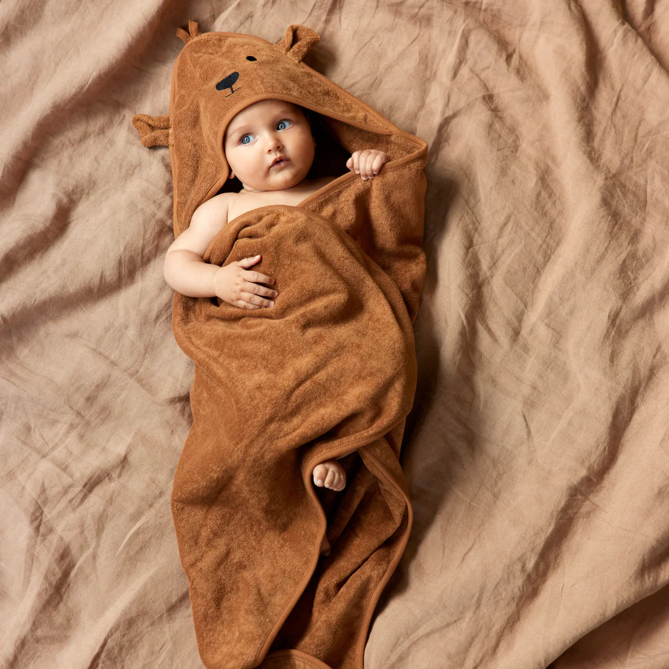nature baby hooded towel bear
