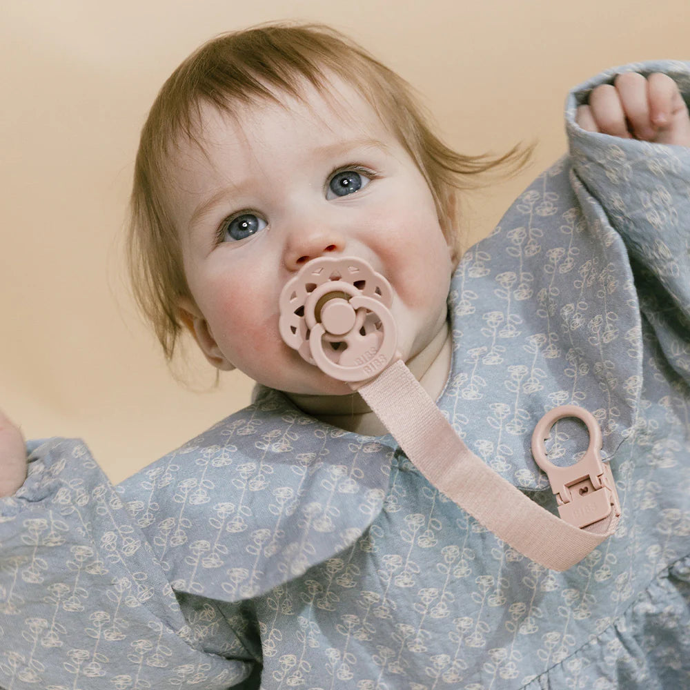 bibs dummy loop clip in blush