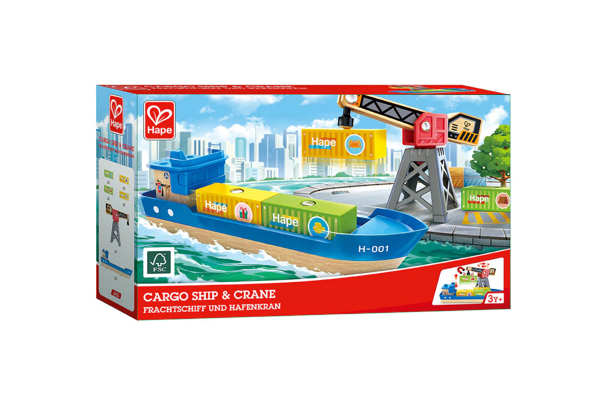 Hape railway cargo ship and crane