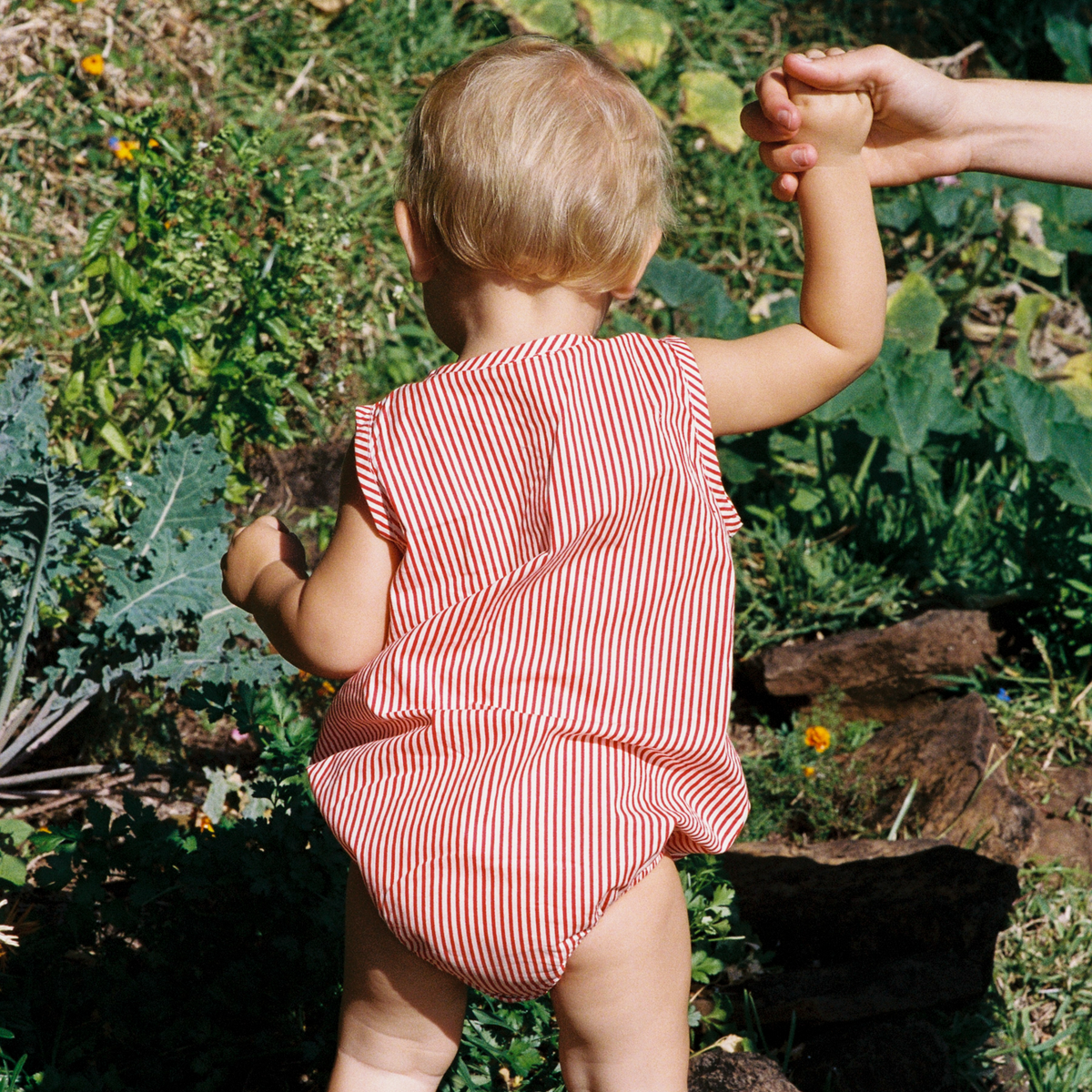 Cedar Suit in Meri Stripe worn by baby