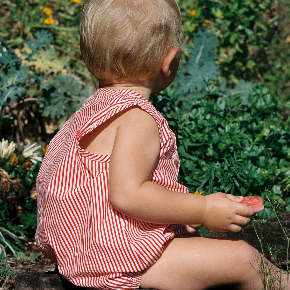 Cedar Suit in Meri Stripe worn by baby