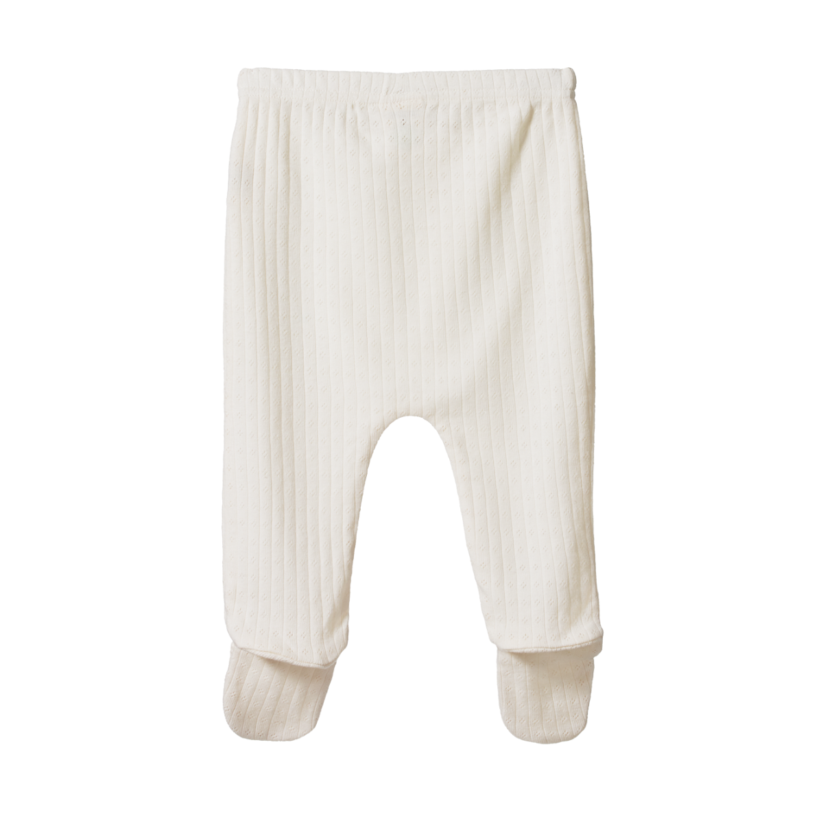 Natural Pointelle Footed Rompers