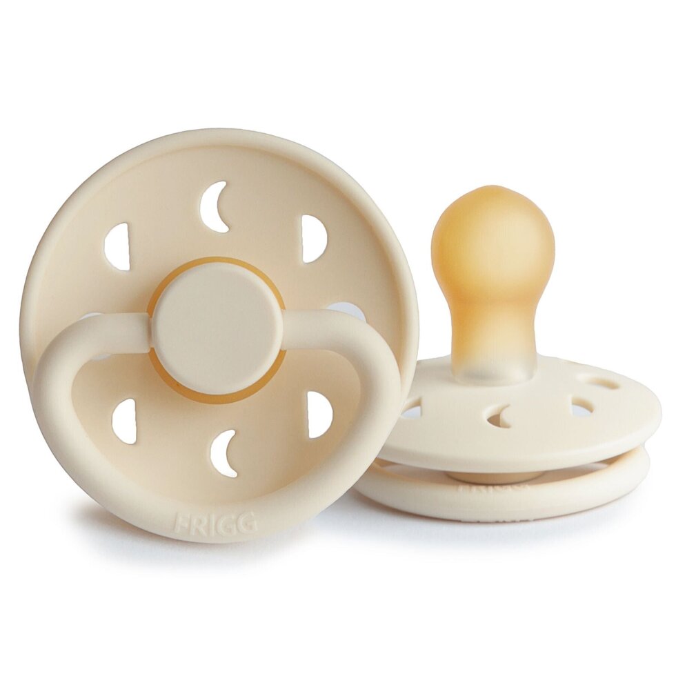 Cream moon phase Frigg pacifier