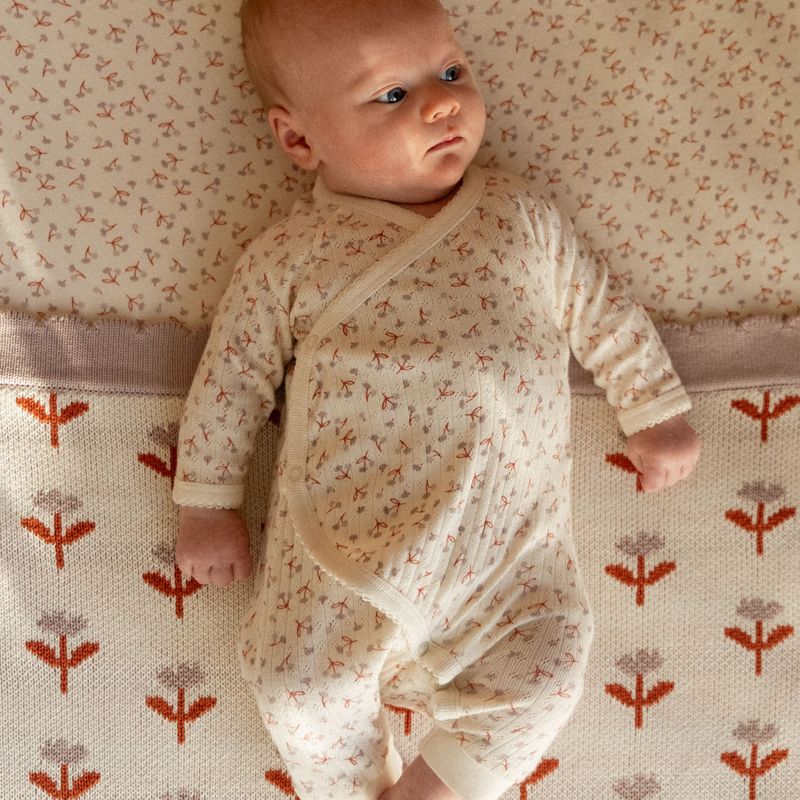 nature baby pointelle dandelion kimono stretch and grow