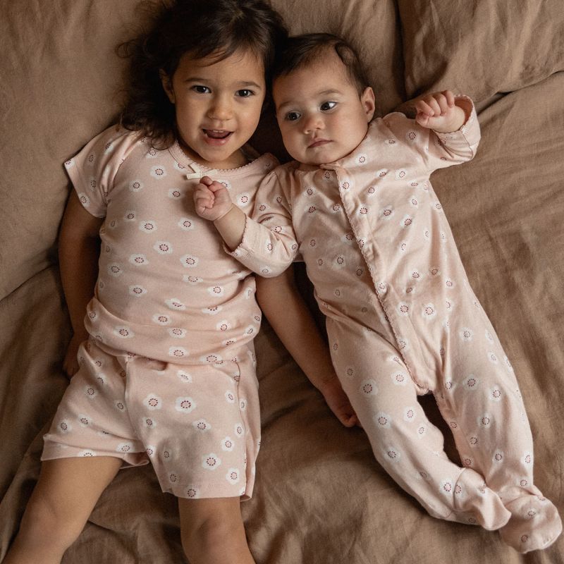 nature baby flora stamp shortie pj set