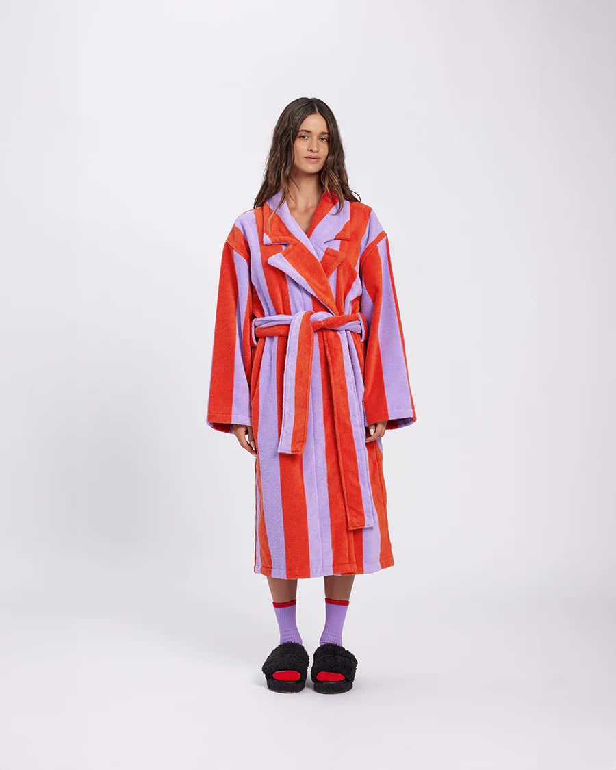 Hommey Robe - Grapefruit Stripes