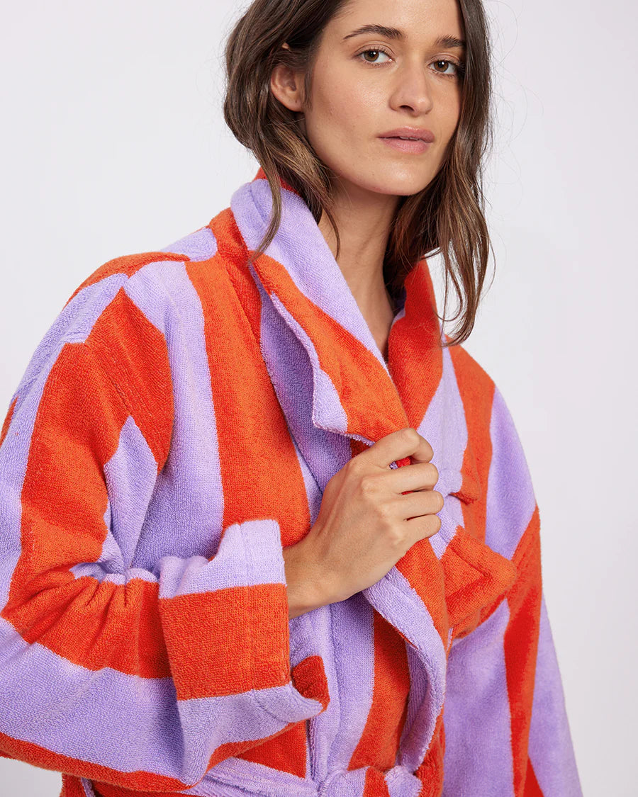 Hommey Robe - Grapefruit Stripes