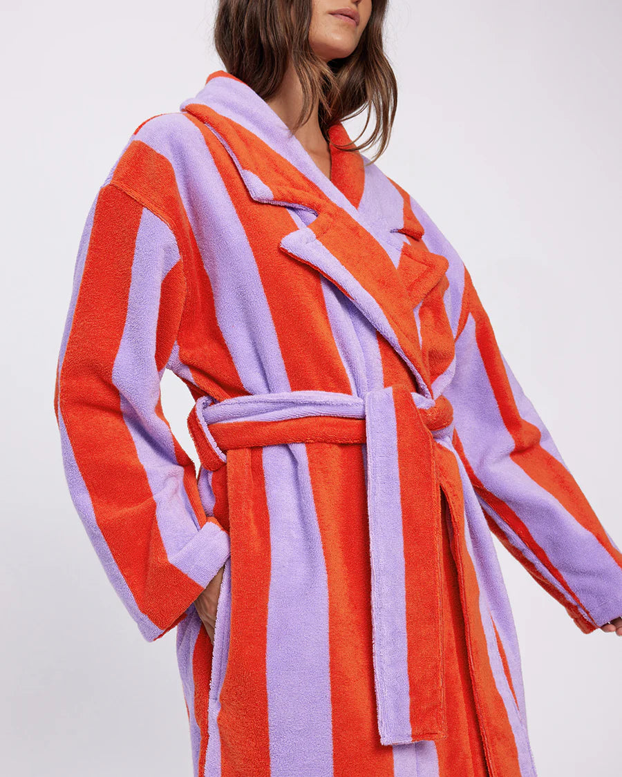 Hommey Robe - Grapefruit Stripes