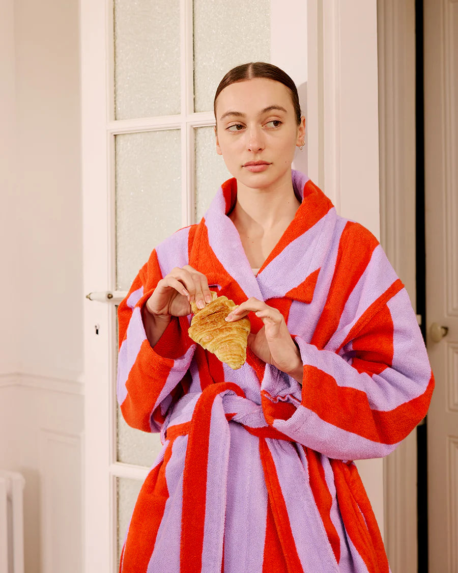 Hommey Robe - Grapefruit Stripes
