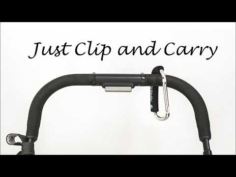 Handy Pram Hooks - Silver in use