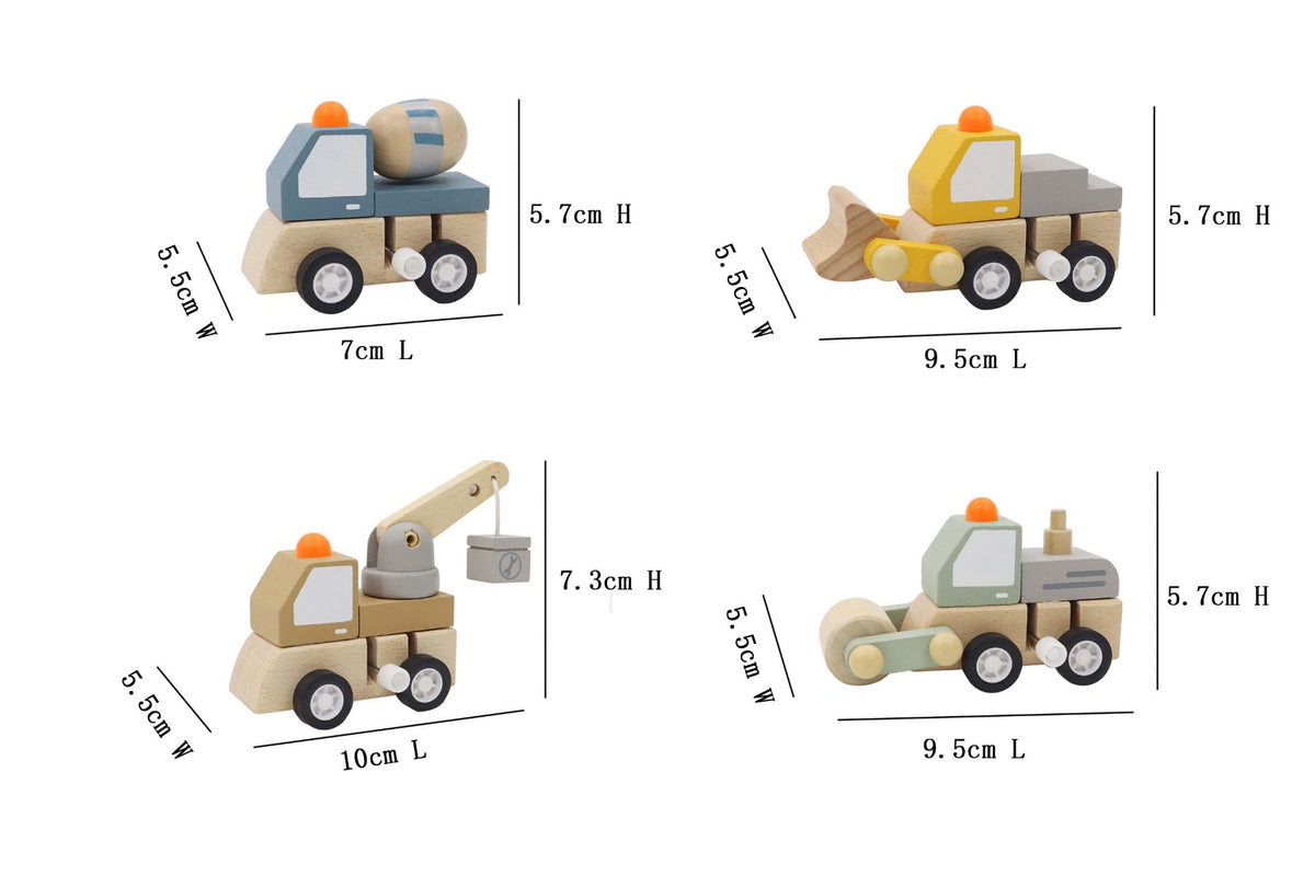 ToysLink Wooden Wind-up Construction Truck