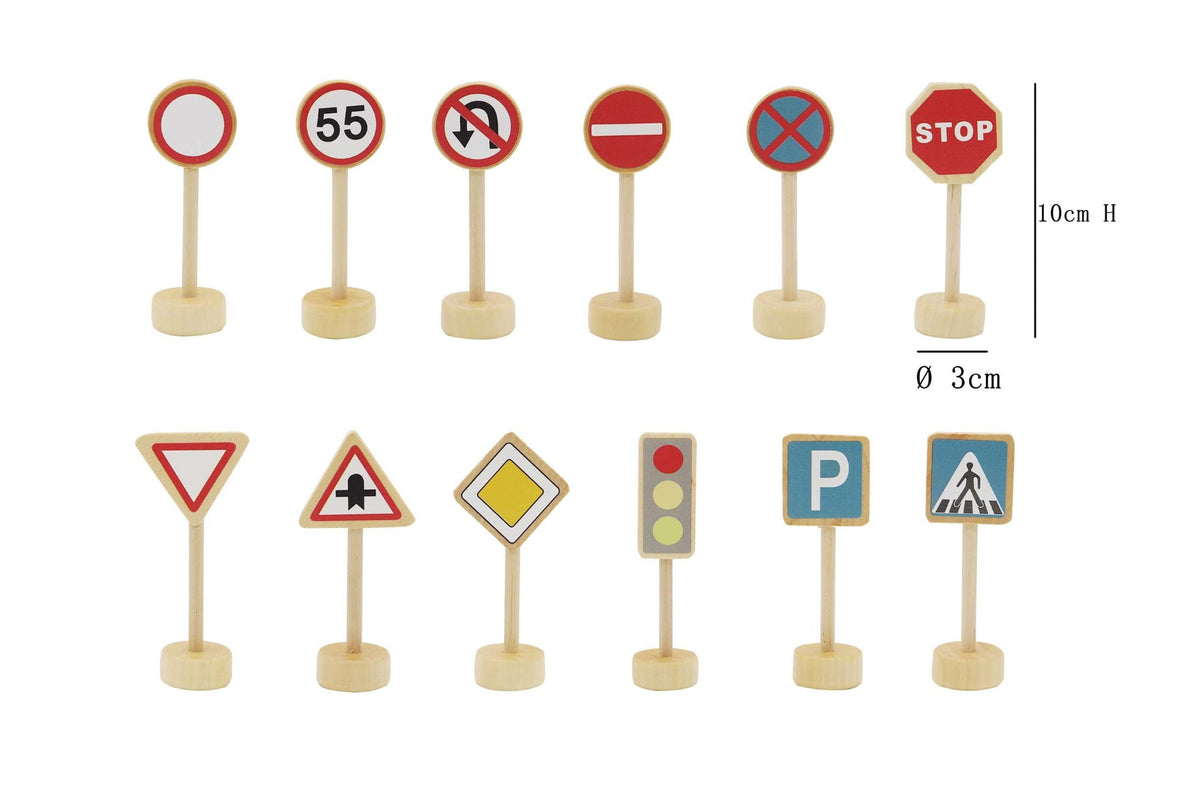ToysLink Wooden Road Sign Playset