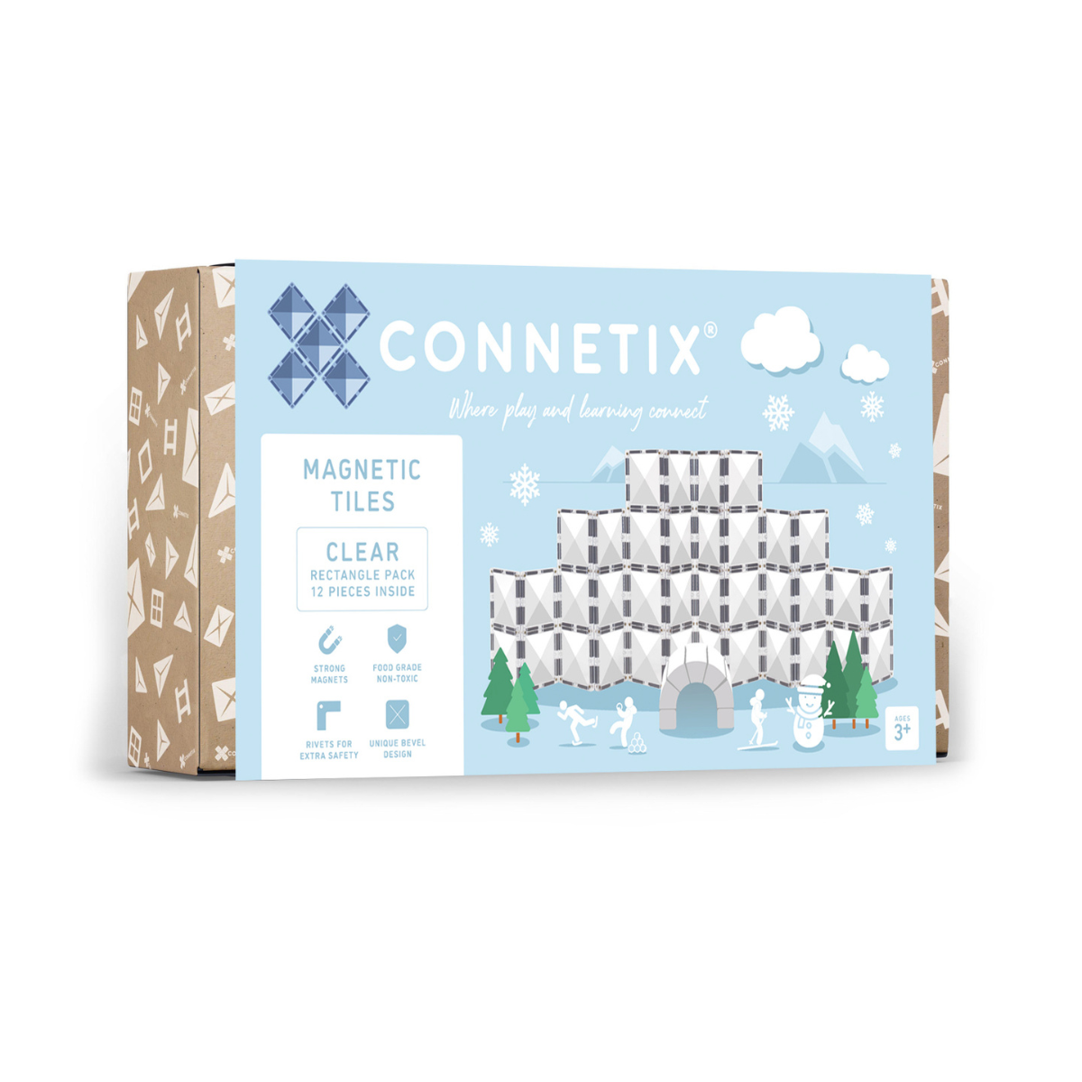 Connetix Clear 12 Piece Rectangle Pack box