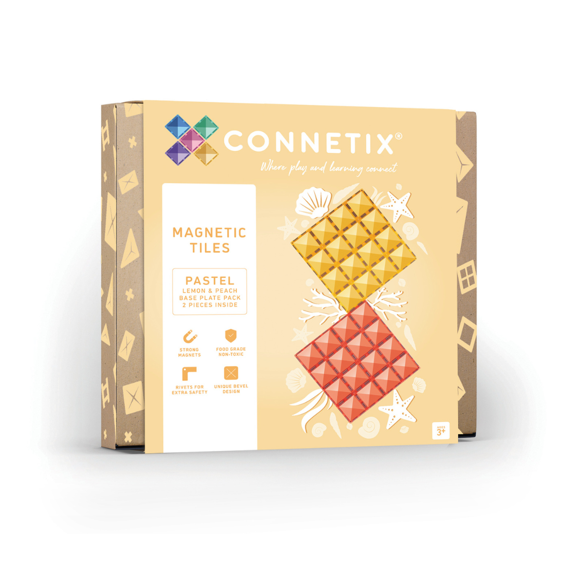 Connetix | Pastel Lemon + Peach Base Plate
