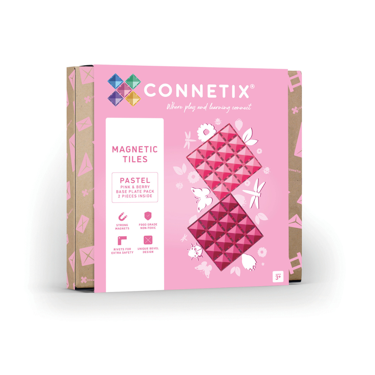Connetix | Pastel Pink + Berry Base Plate