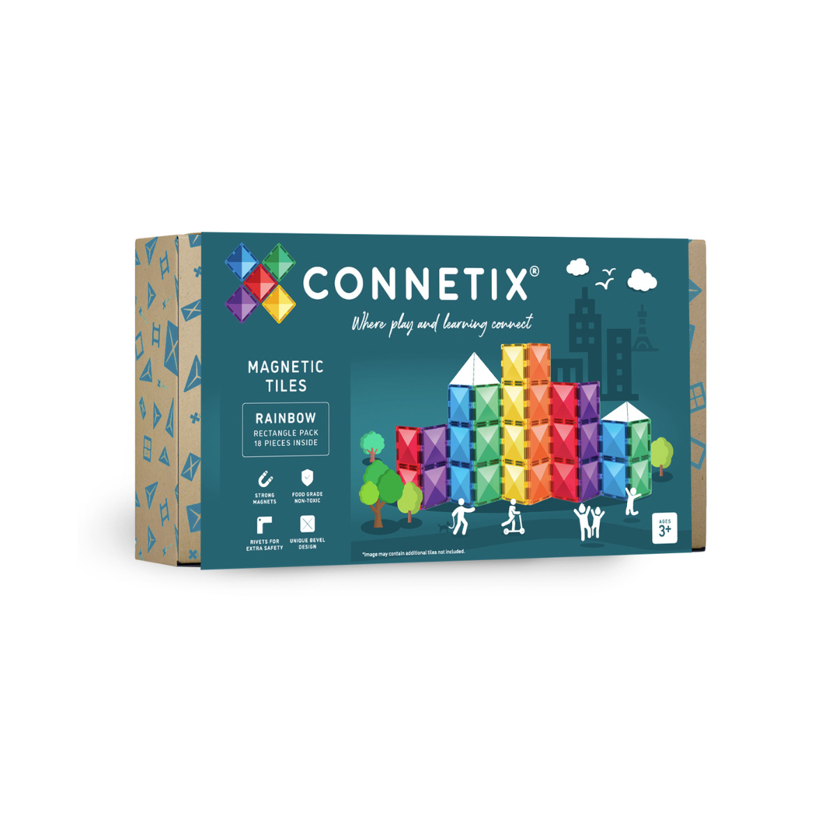 Connetix | Rainbow 18 Piece Rectangle Pack