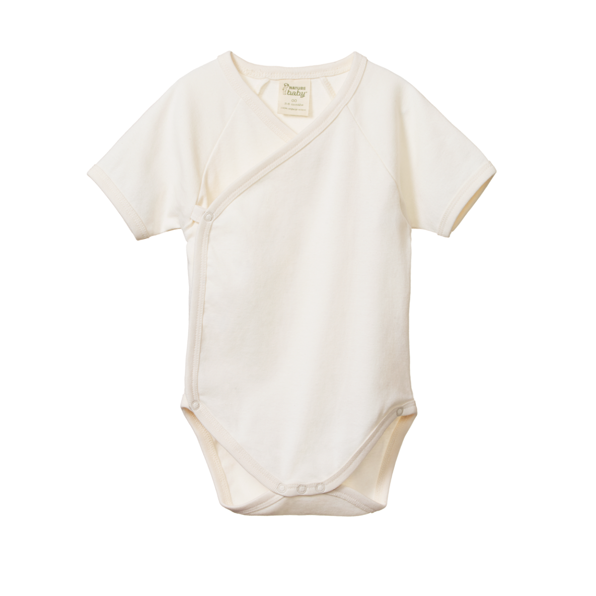 nature baby short sleeve natural kimono bodysuit