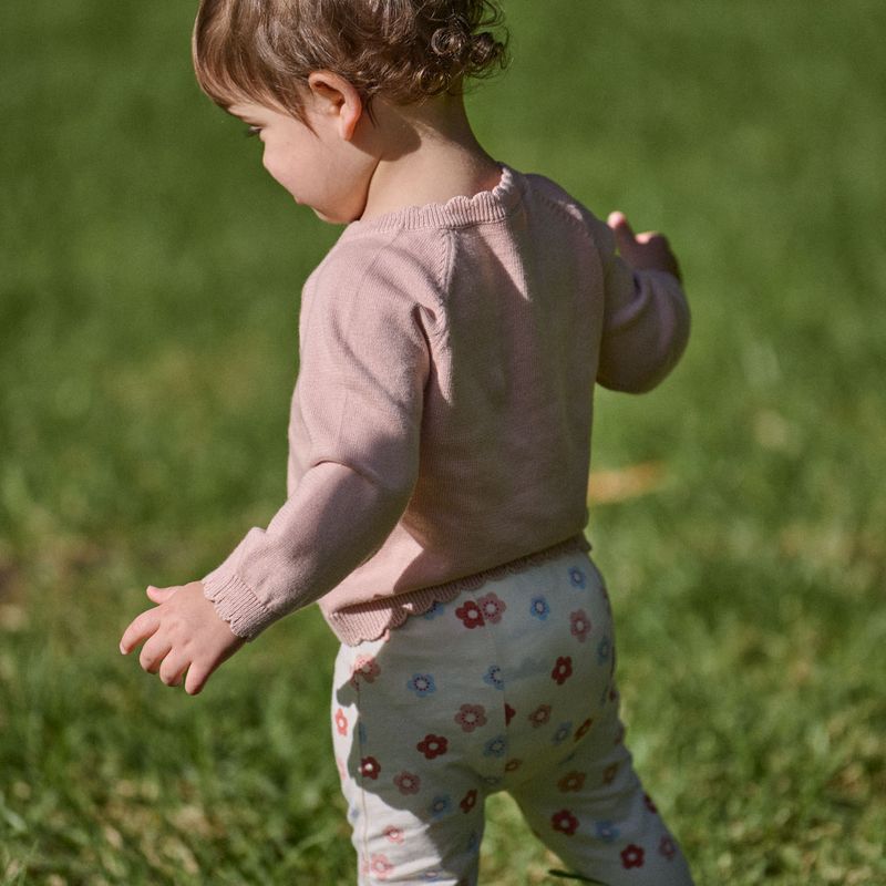 nature baby liliette cardigan in rose dust