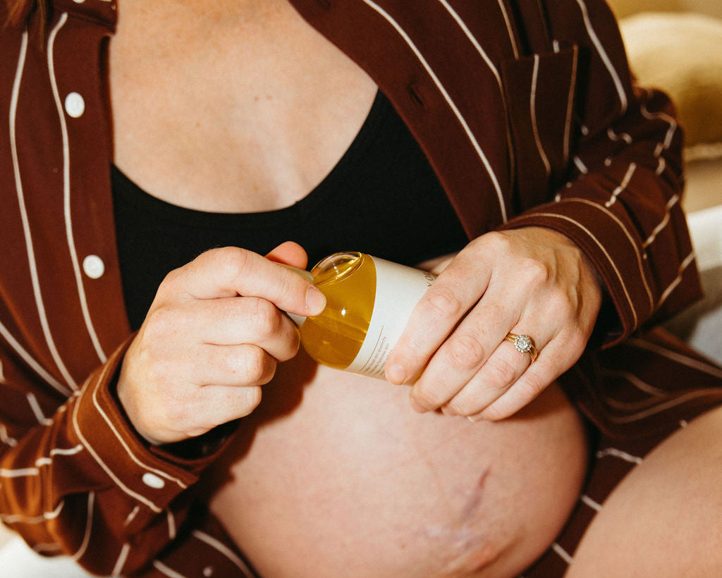 pure mama belly oil pregnant belly
