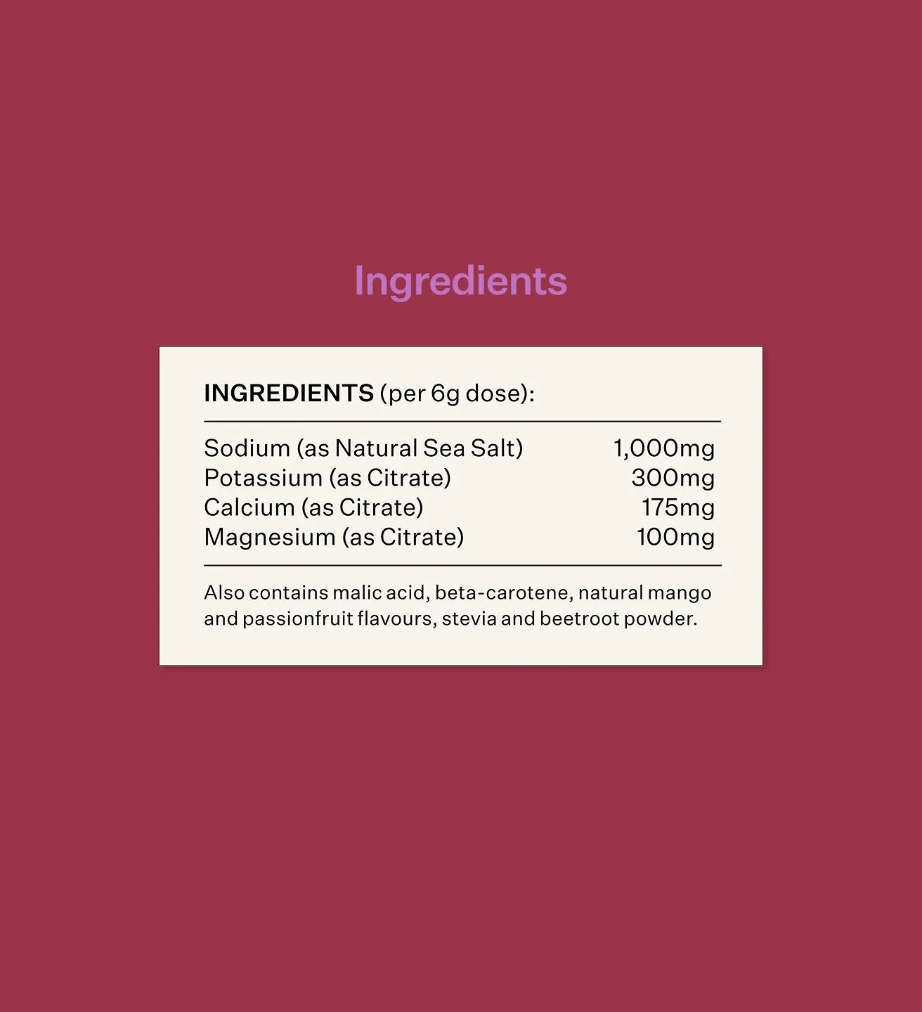 Two islands passionfruit mango electrolyte