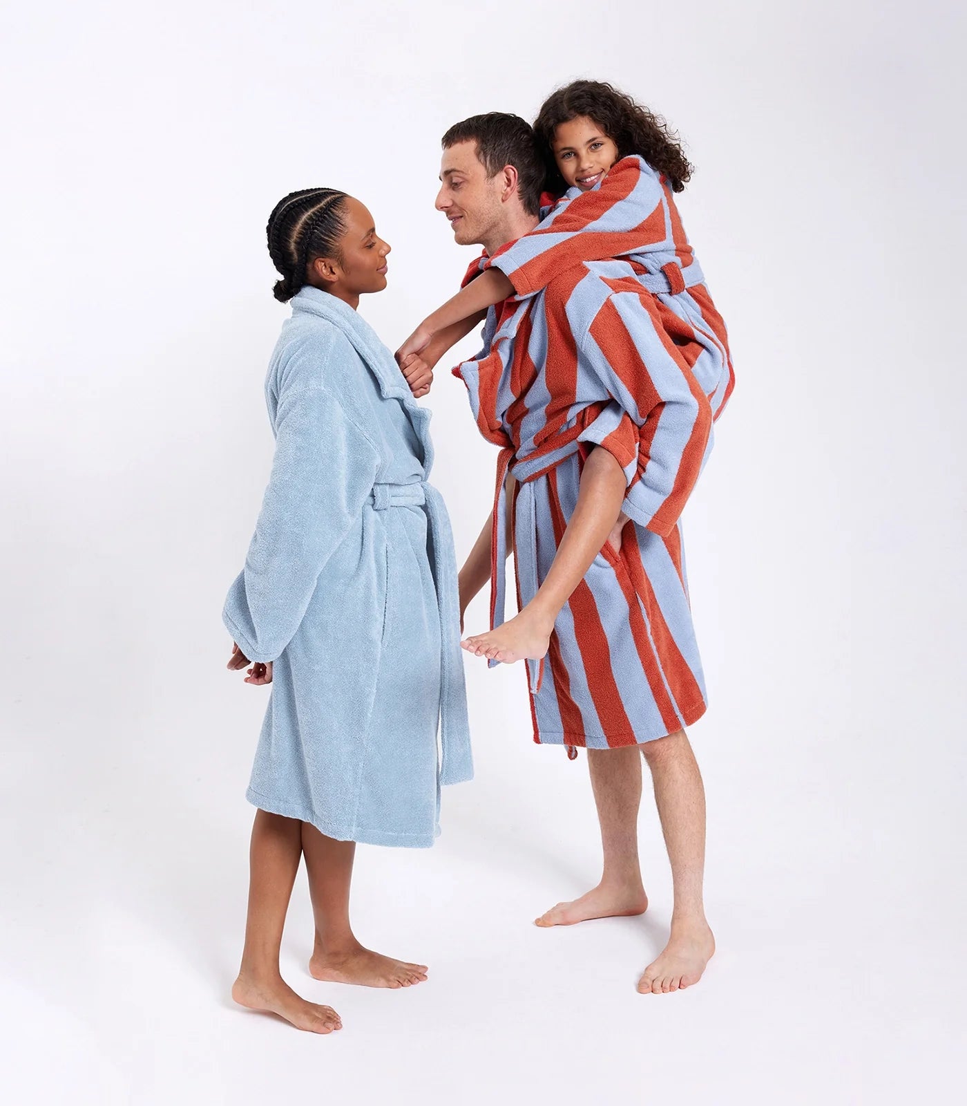hommey robe picnic stripe