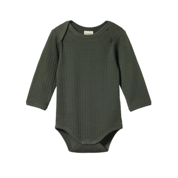 Nature Baby Pointelle Cotton Long Sleeve Bodysuit