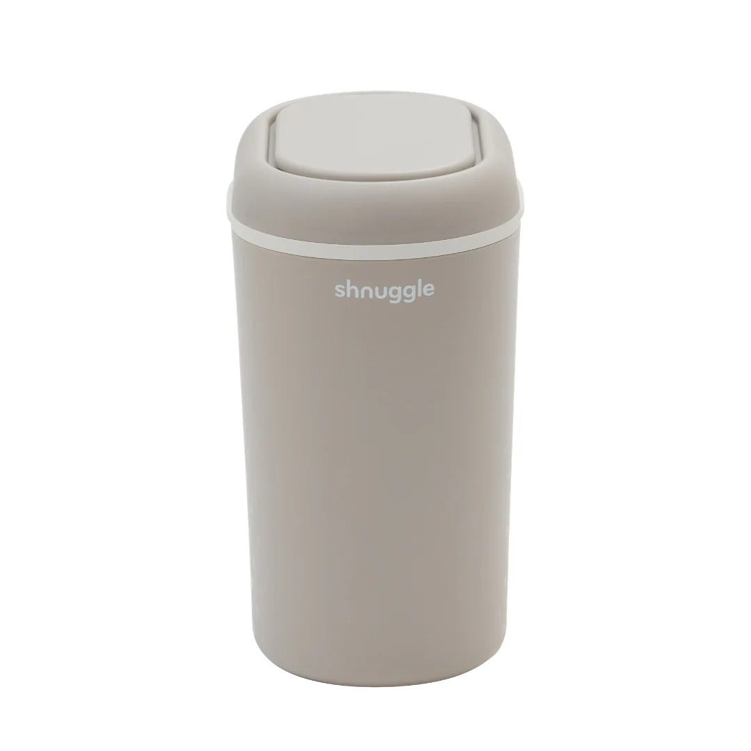 shnuggle eco nappy bin taupe