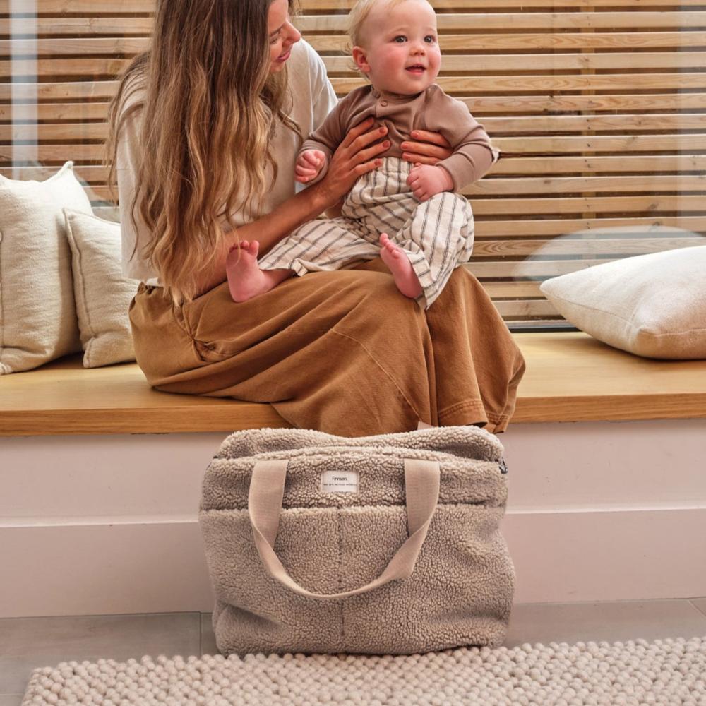Finnson Sigrid Beige Teddy Baby Bag