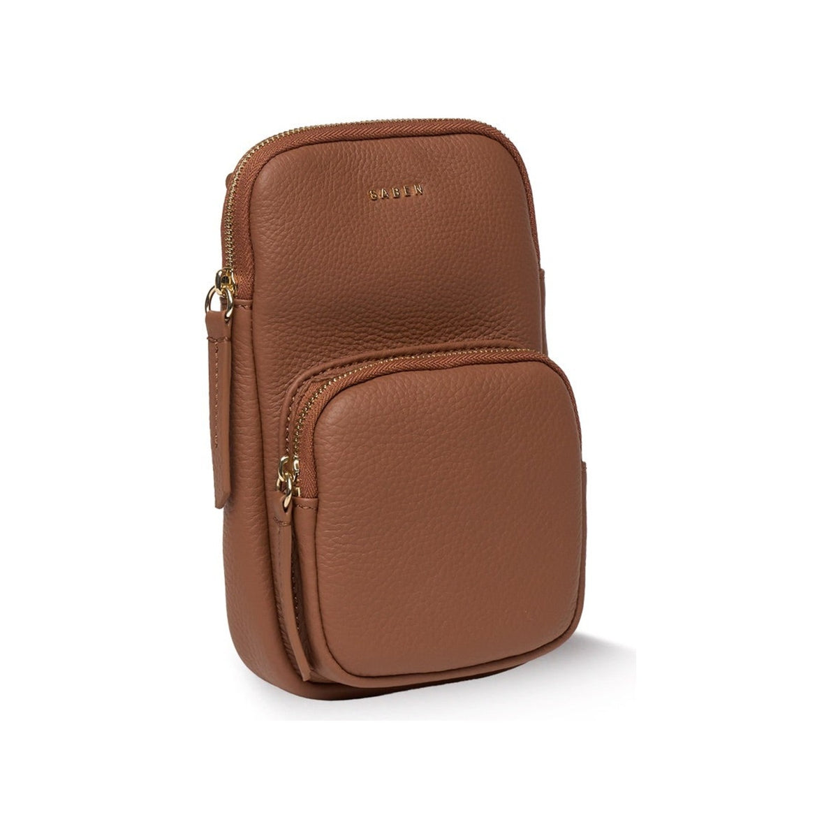 Saben Nikko phone sling tan luxe detail