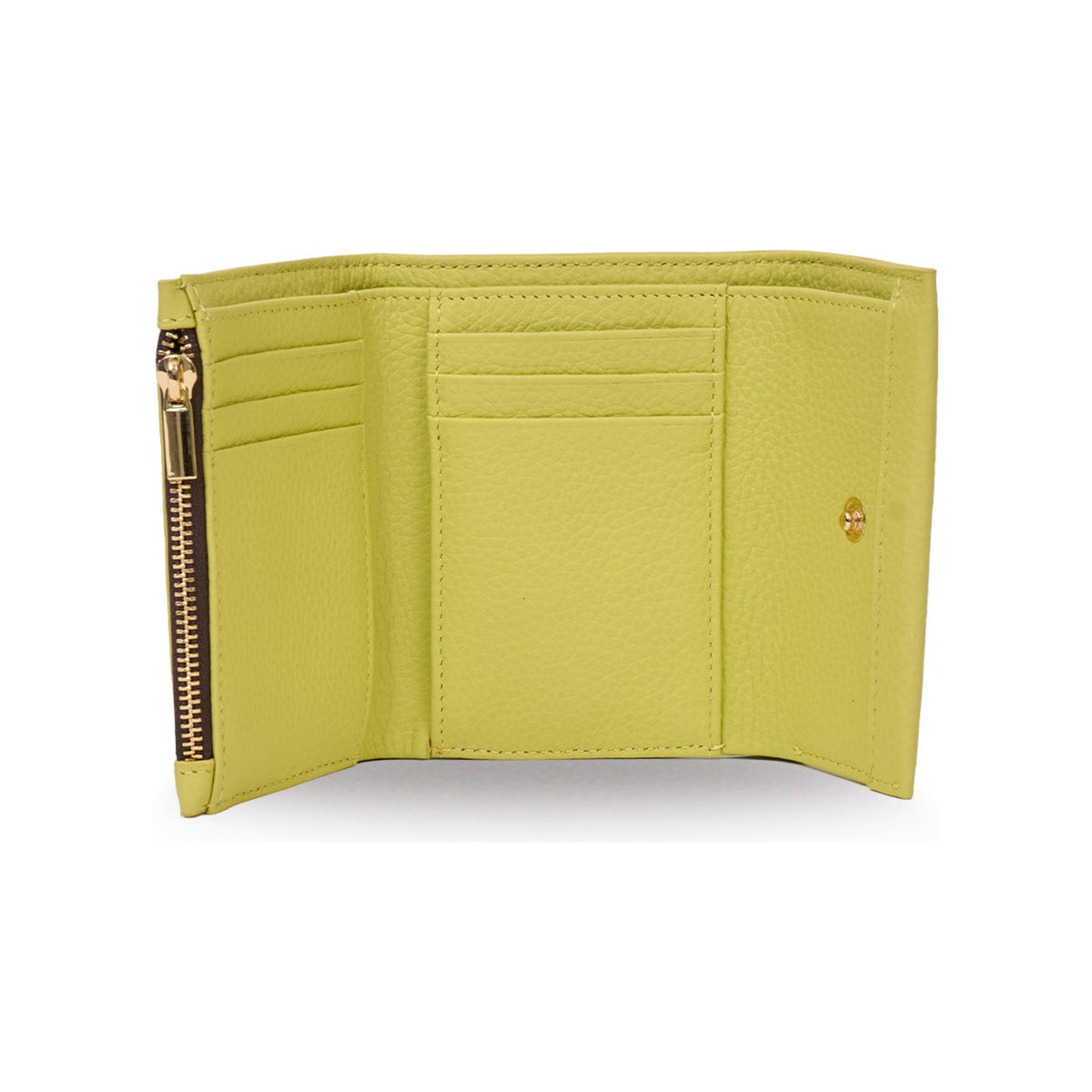 saben pico tri-fold wallet pistachio open showing card slots
