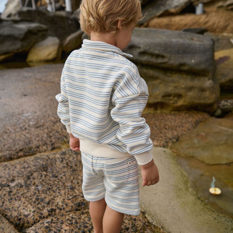 nature baby stripe trio camper sweatshirt and stripe trio jimmy shorts