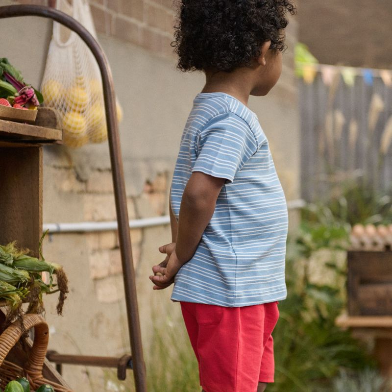 nature baby stripe trio river tee and jimmy shorts in red