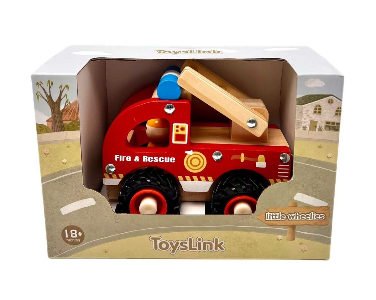 ToysLink Wooden Fire Engine