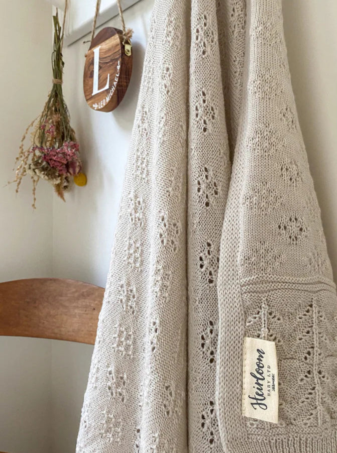 Vintage merino baby blanket