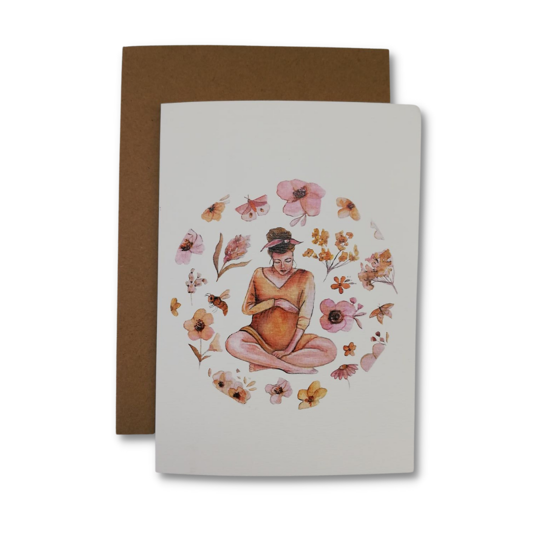 Watercolour Pregnancy Card